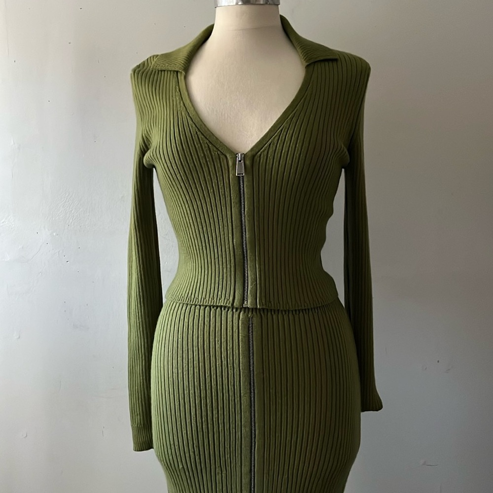 Brusnika knit long sleeve and midi skirt set